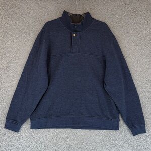 Orvis Men's XXL Dark Blue quarter Zip long sleeve Sweater Stretch Pullover